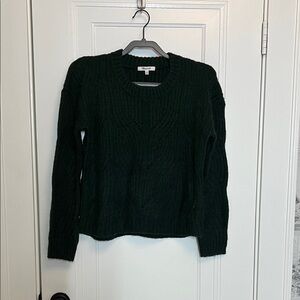 Madewell Deep Green Cable Knit Sweater